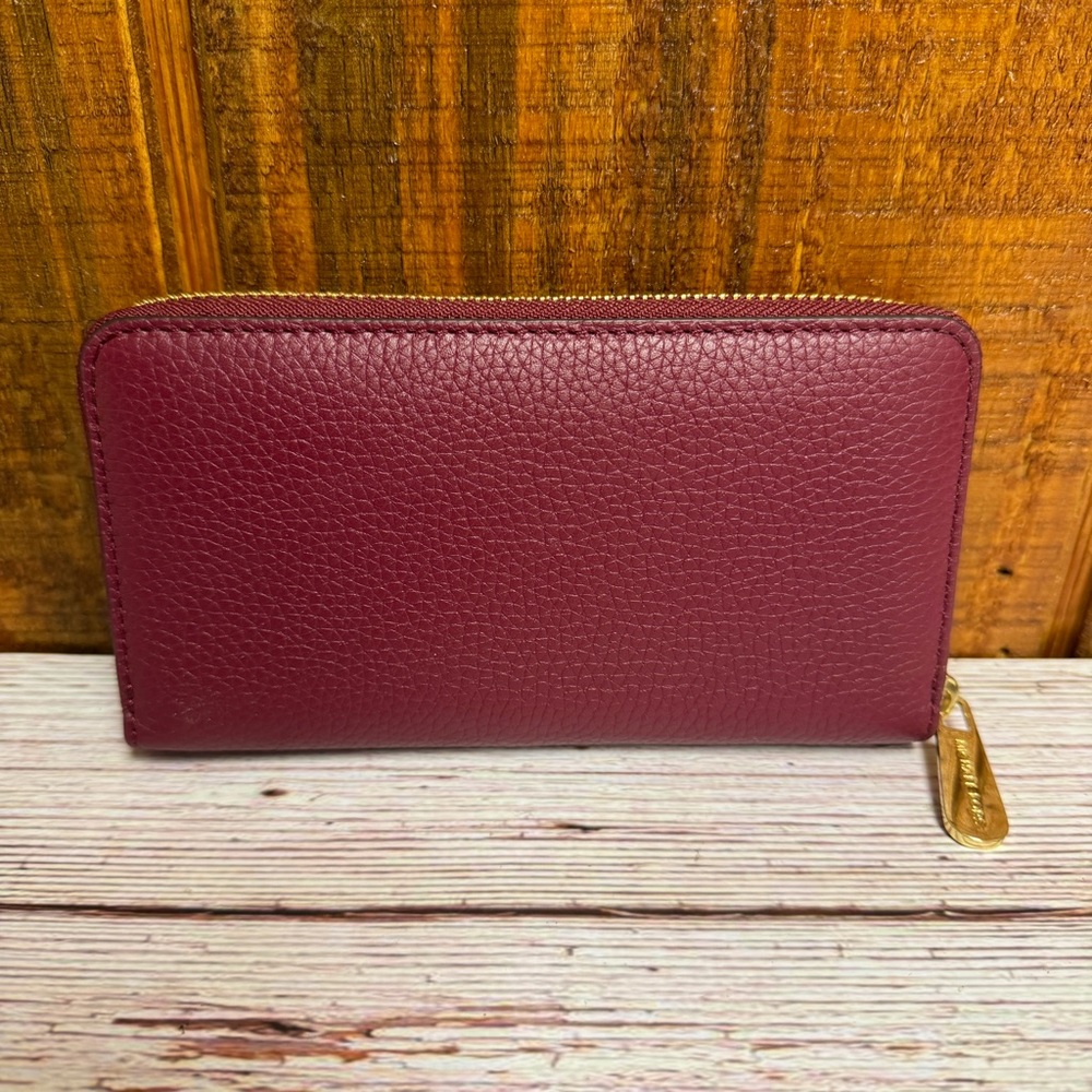 Michael Kors Jet Set Pebble Leather Wallet - Mulberry - Picture 2 of 5